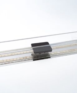 Square levitator gliding on the linear magnetic rail
